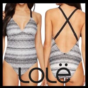 Lole Black/Cream Madeirella One Piece Swimsuit (M)